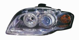 Kit Phare Avant Pour Audi A4 2004-2007 Lenticulaire Fond Chromé