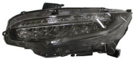 LHD Headlight Honda Civic 2017 Right Side Led With Motor Black Background