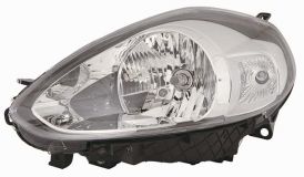 LHD Headlight Fiat Grande Punto Evo 2009 Left Side Chromed Background