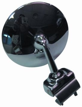 Side Mirror Universal for Car Round Chromed Right or Left Side