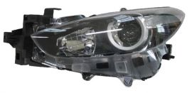LHD Headlight Mazda 3 2017 Left Side H11-H15 With Motor Black Background